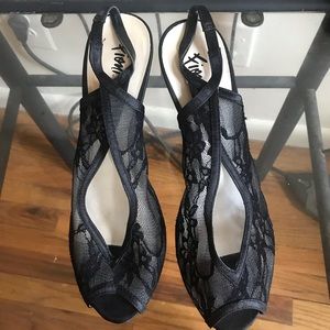 Fiona Nights Mesh design open toe high heel shoes